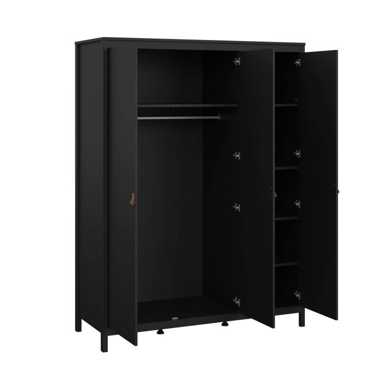 Guardaroba 3 ante nero 150x199h cm - Conti