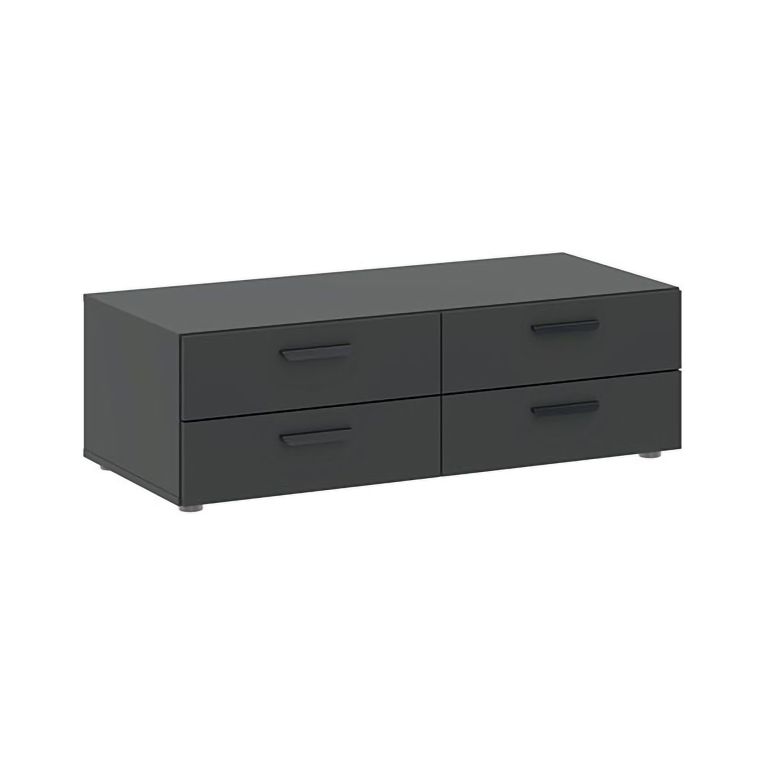 Guardaroba 3 Ante Nero Antracite Appendiabiti 4 Cassetti 111x52 cm, 4 Ripiani - Randazzo