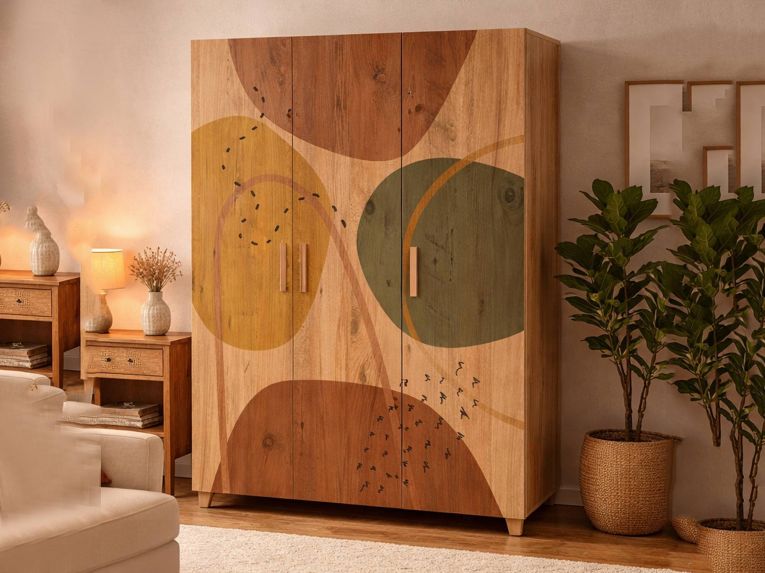 Guardaroba 3 ante quercia 120x189h cm - Nella