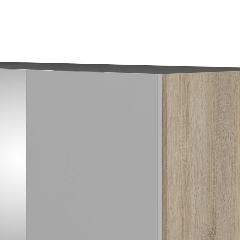Guardaroba 3 ante quercia e bianco lucido 147x218h cm - Megi