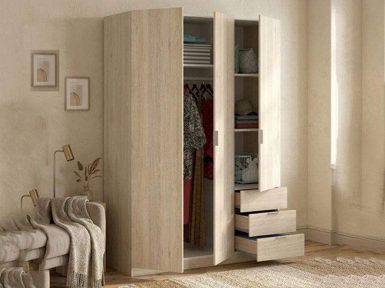 Guardaroba 3 ante rovere 121x184h cm - Astru