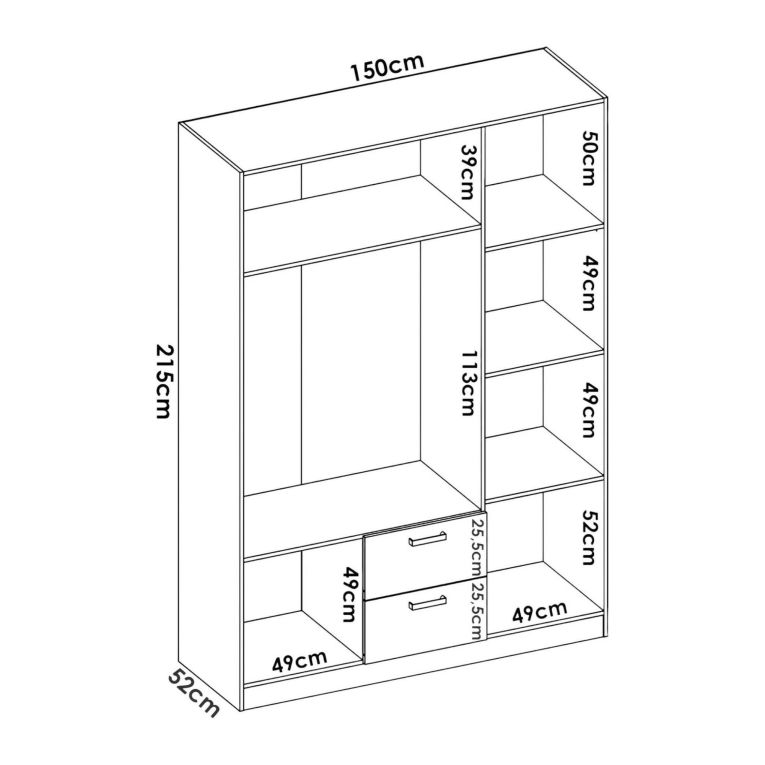 Guardaroba 3 ante rovere 150x215h cm - Ales