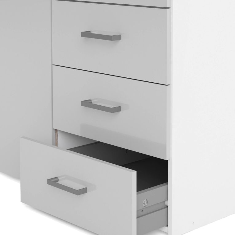 Guardaroba 3 ante Suzette, Mobile camera da letto, Cabina armadio portabiti, Armadio appendiabiti, 116x50 h200 cm, Bianco