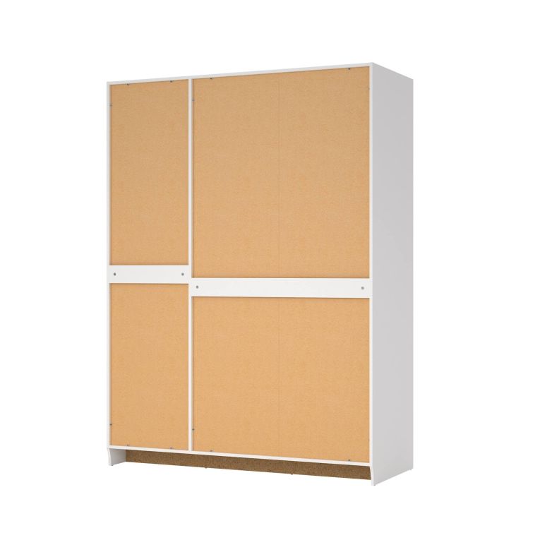 Guardaroba 3 ante Tilda, Mobile camera da letto, Cabina armadio portabiti, Armadio appendiabiti, 62x147 h200 cm, Bianco