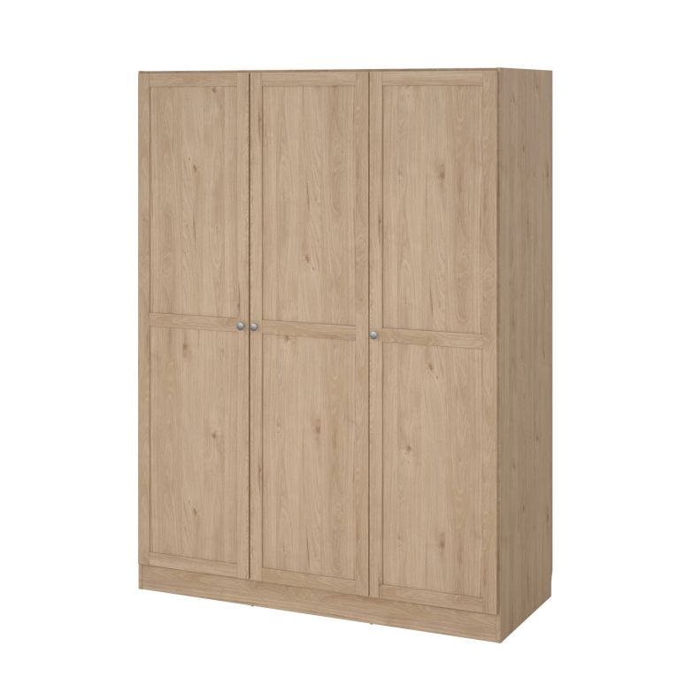 Guardaroba 3 ante Tilda, Mobile camera da letto, Cabina armadio portabiti, Armadio appendiabiti, 62x147 h200 cm, Rovere