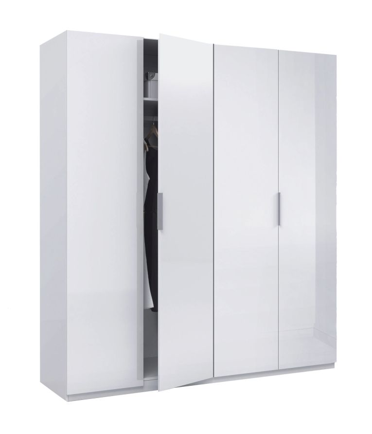 Guardaroba 4 ante bianco lucido 180x200h cm - Aram