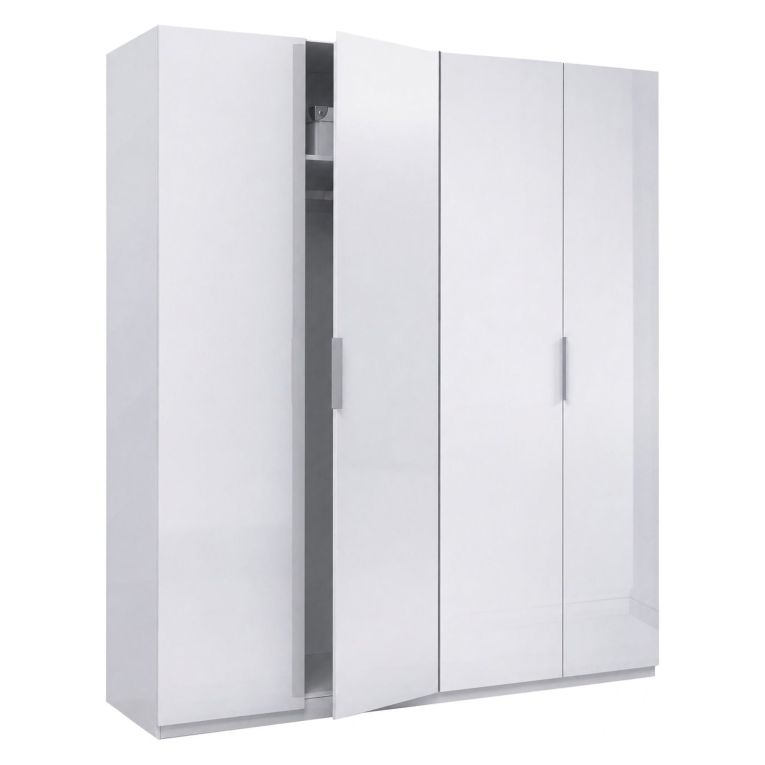 Guardaroba 4 ante bianco lucido 180x200h cm - Aram