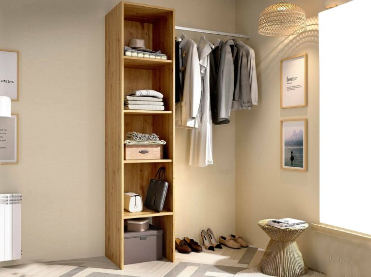 Guardaroba 4 ripiani effetto legno 137x185h cm - Adler