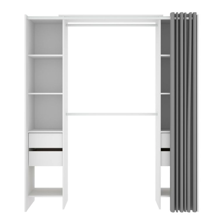 Guardaroba apertura a tenda bianco e grigio 180x205h cm - Era