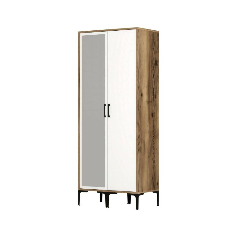 Guardaroba classico noce e bianco 80x200h cm - Anfo