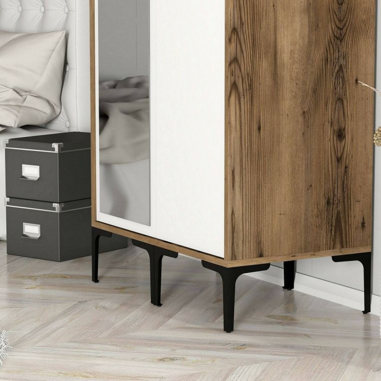 Guardaroba classico noce e bianco 80x200h cm - Anfo