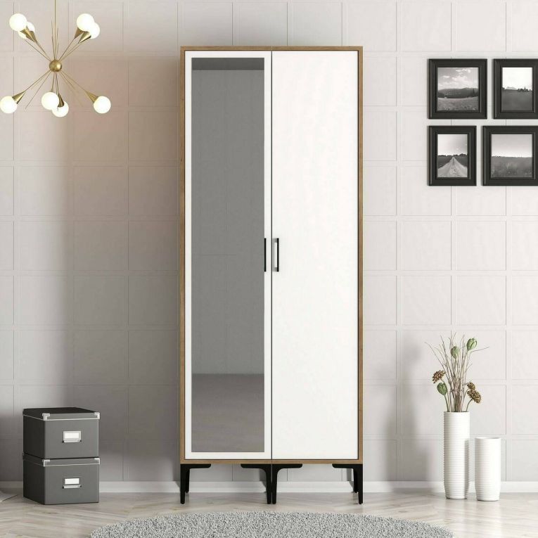 Guardaroba classico noce e bianco 80x200h cm - Anfo