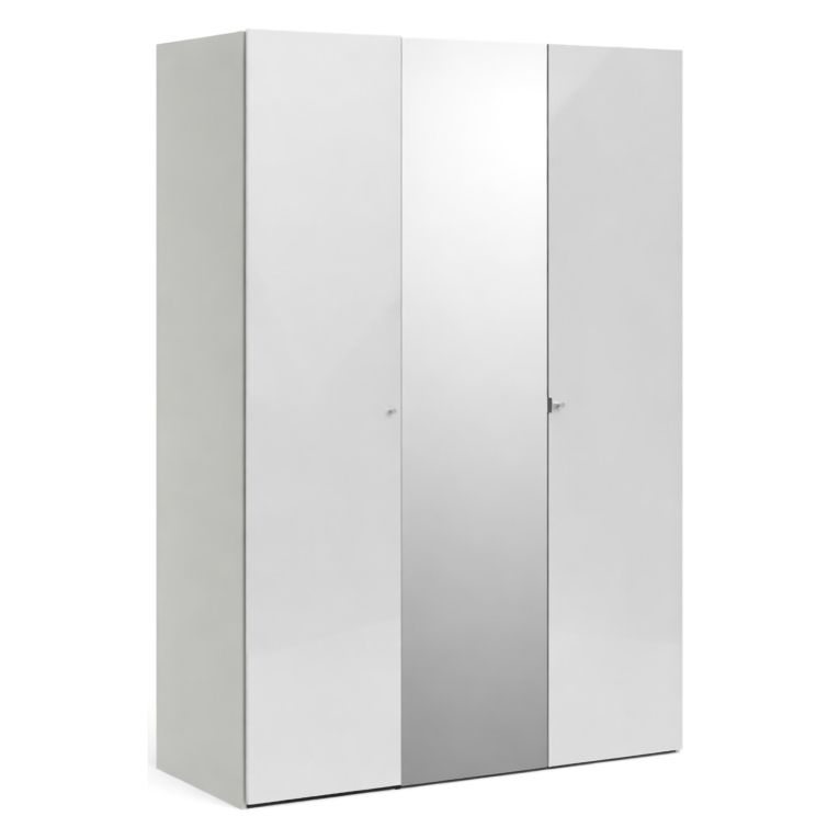 Guardaroba con anta specchio bianco lucido 147x218h cm - Megi