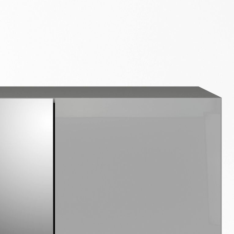 Guardaroba con anta specchio bianco lucido 147x218h cm - Megi