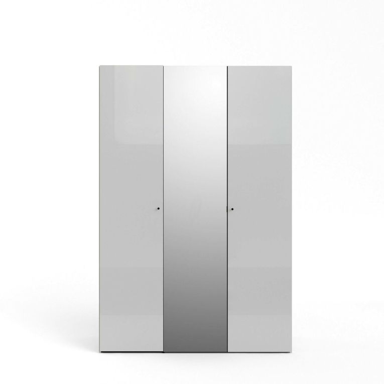 Guardaroba con anta specchio bianco lucido 147x218h cm - Megi