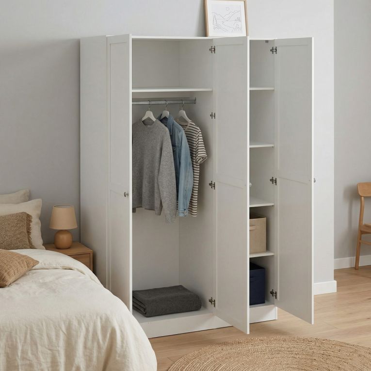 Guardaroba con appendiabiti bianco 147x200h cm - Gener