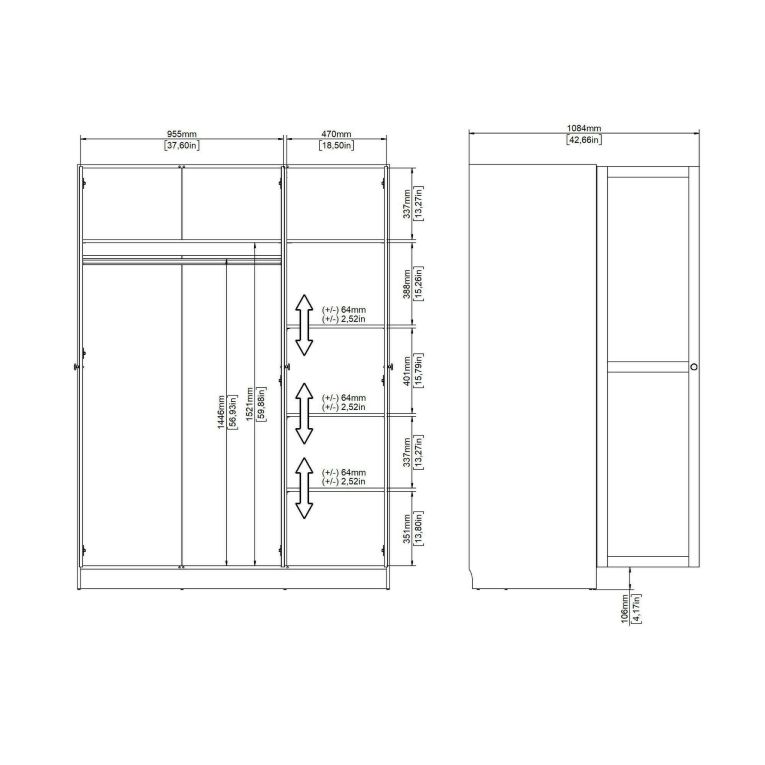 Guardaroba con appendiabiti bianco 147x200h cm - Gener
