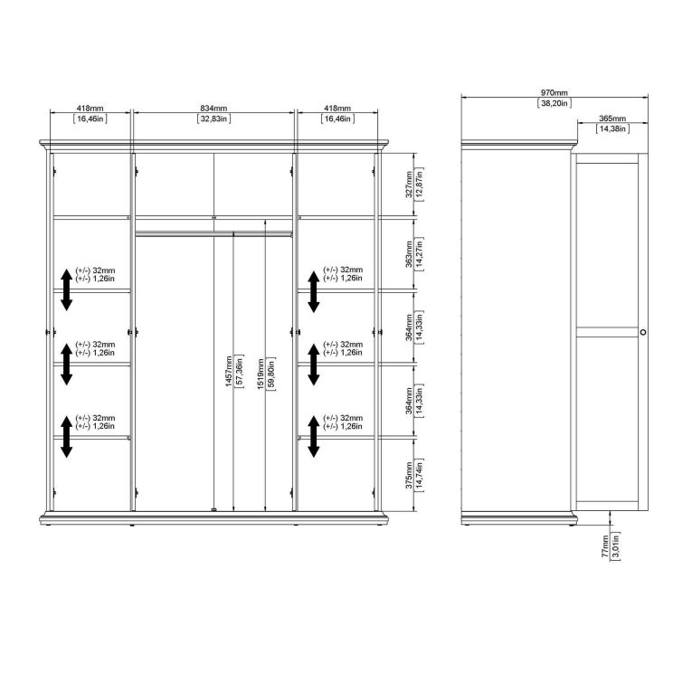 Guardaroba con appendiabiti bianco 181x200h cm - Ayas