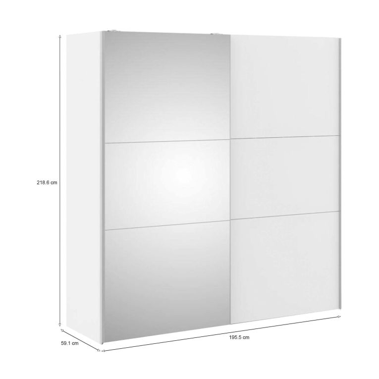 Guardaroba con appendiabiti bianco 195x218h cm - Agosta