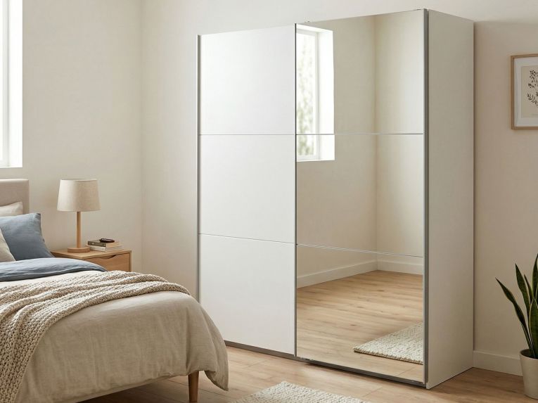 Guardaroba con appendiabiti bianco 195x218h cm - Agosta
