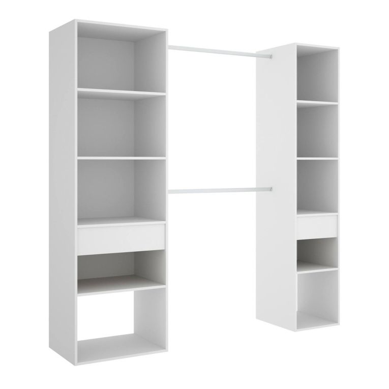 Guardaroba con appendiabiti bianco 200x205h cm - Amalio