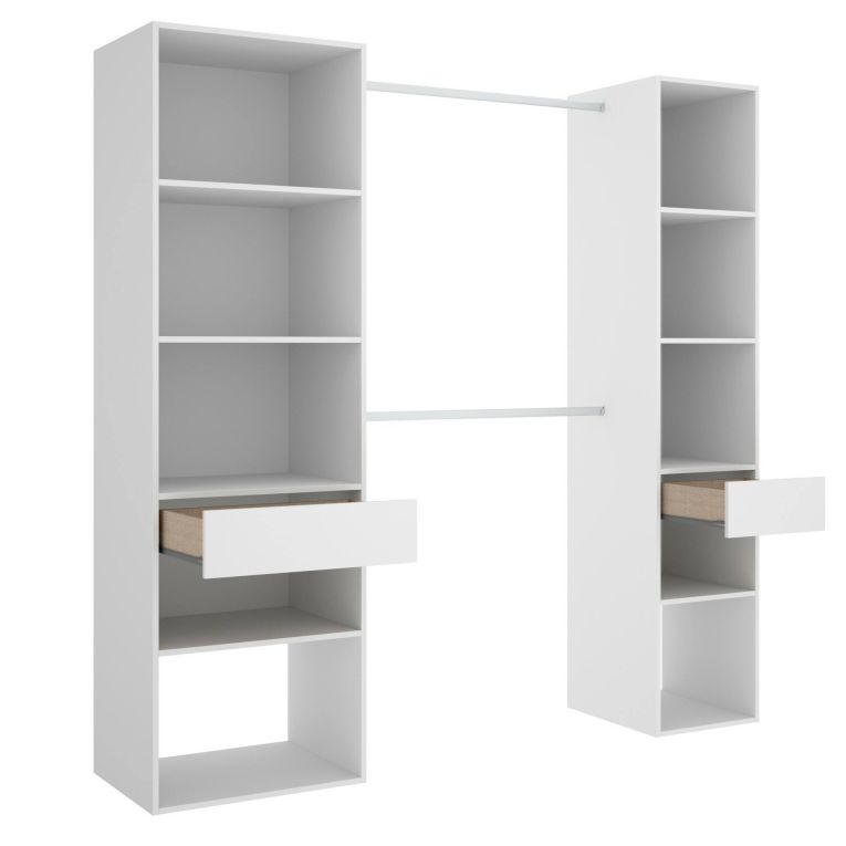 Guardaroba con appendiabiti bianco 200x205h cm - Amalio