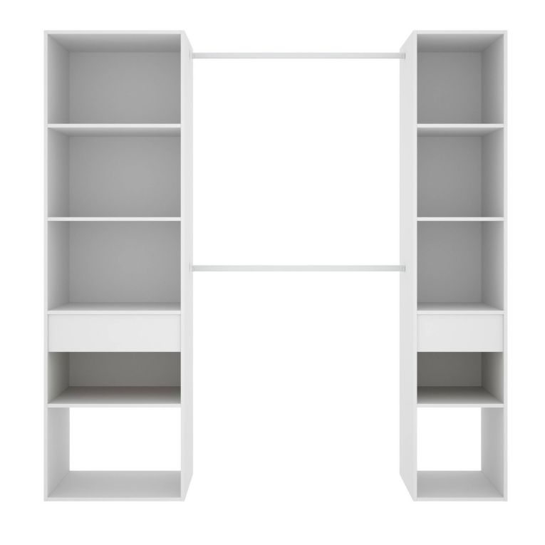Guardaroba con appendiabiti bianco 200x205h cm - Amalio