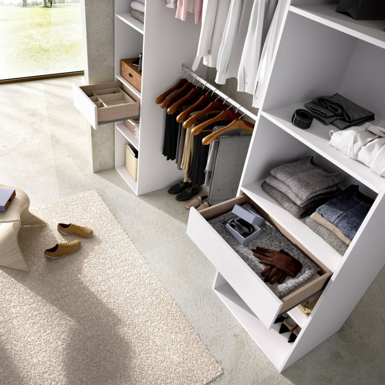 Guardaroba con appendiabiti bianco 200x205h cm - Amalio