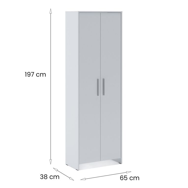 Guardaroba con appendiabiti bianco 65x197h cm - Vinadio