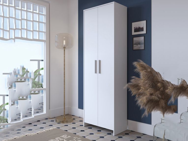 Guardaroba con appendiabiti bianco 65x197h cm - Vinadio