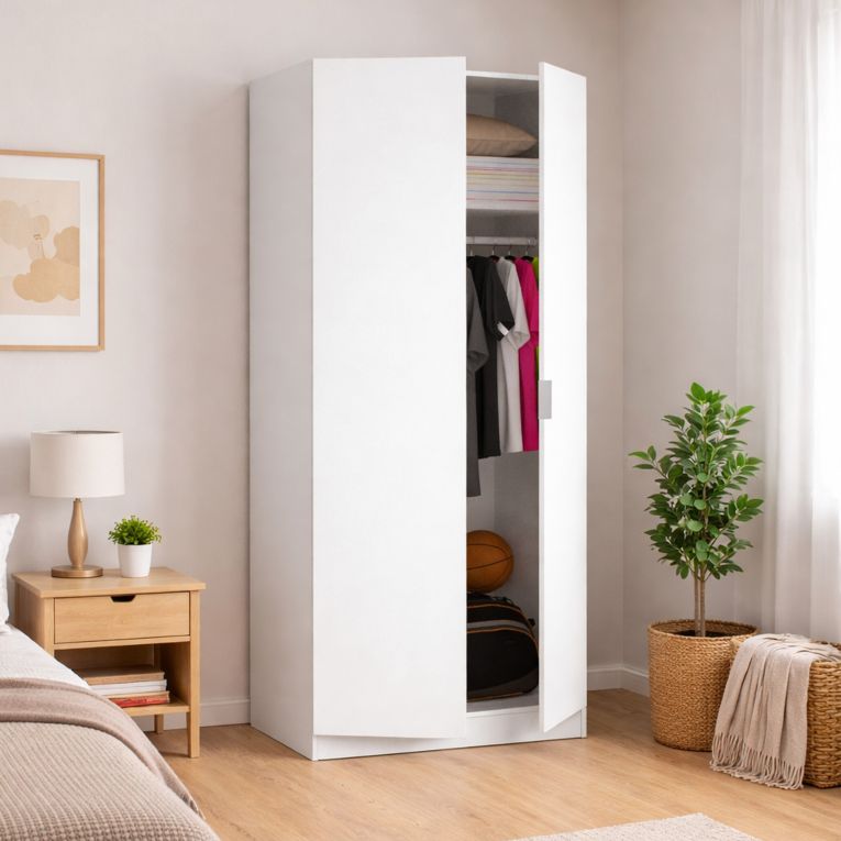 Guardaroba con appendiabiti bianco 81x184h cm - Artu