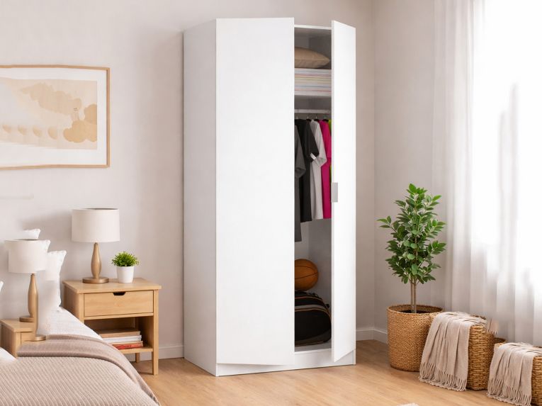 Guardaroba con appendiabiti bianco 81x184h cm - Artu