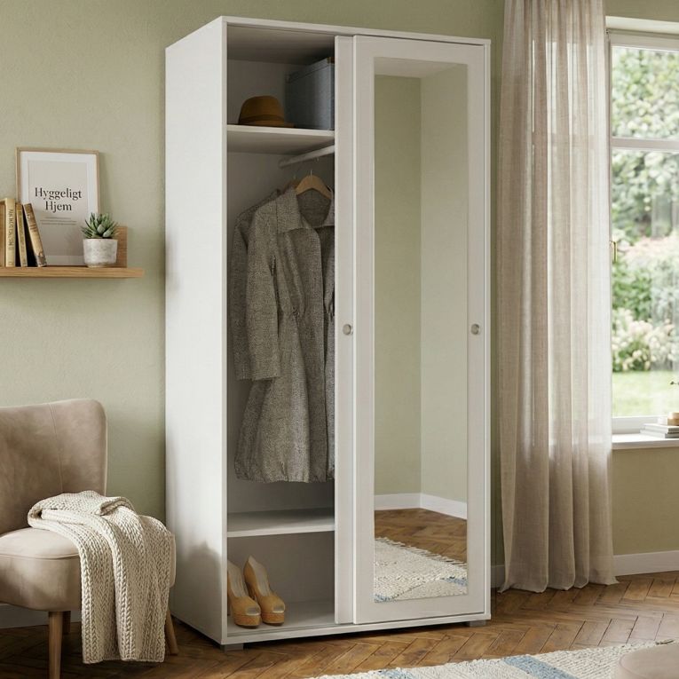 Guardaroba con appendiabiti bianco 90x195h cm - Abduhl