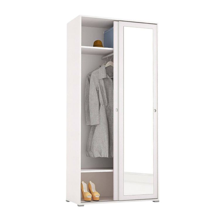 Guardaroba con appendiabiti bianco 90x195h cm - Abduhl