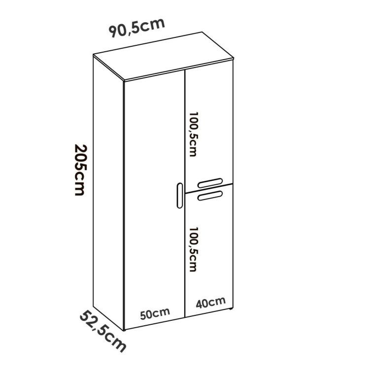 Guardaroba con appendiabiti bianco 90x202h cm - Kompasu