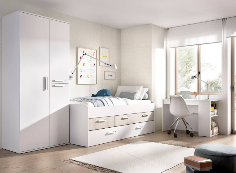 Guardaroba con appendiabiti bianco 90x202h cm - Kompasu
