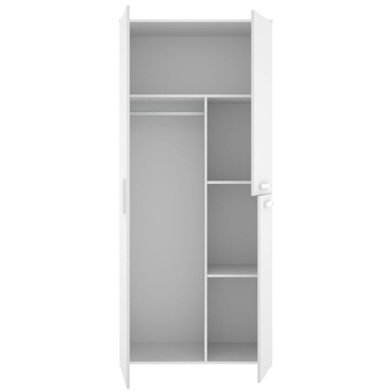 Guardaroba con appendiabiti bianco 90x202h cm - Kompasu