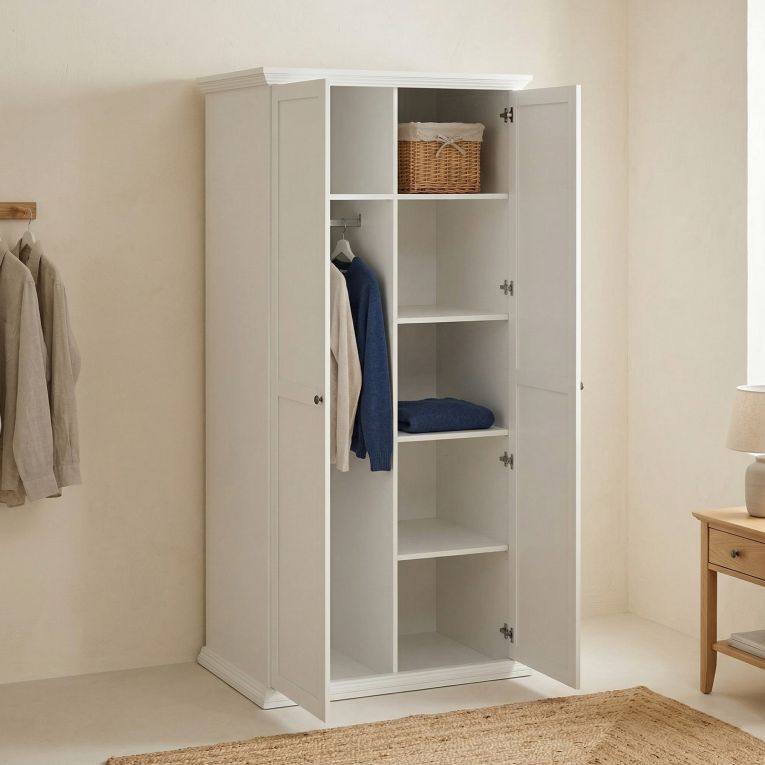 Guardaroba con appendiabiti bianco 95x200h cm - Darby