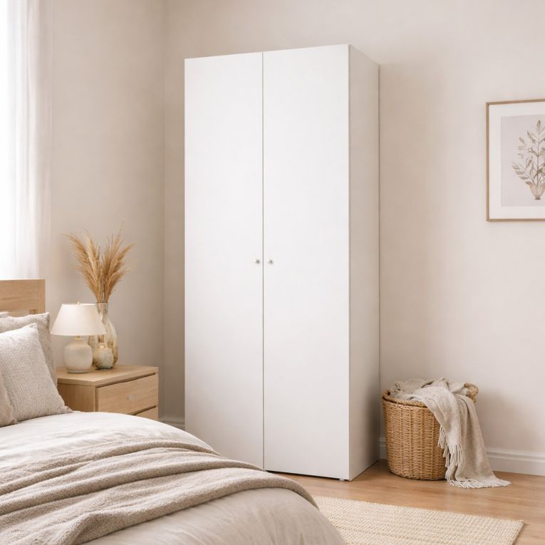 Guardaroba con appendiabiti bianco 98x218h cm - Alagna