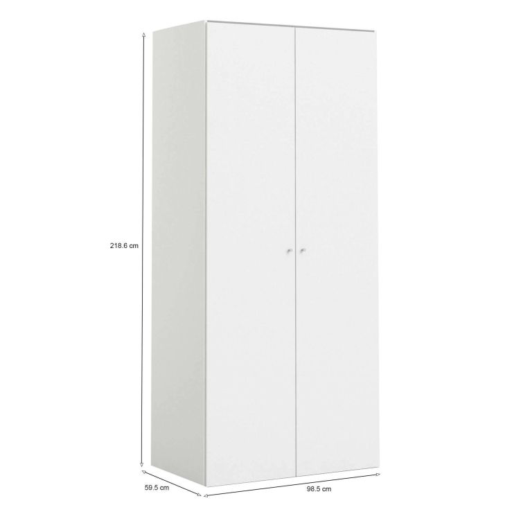 Guardaroba con appendiabiti bianco 98x218h cm - Alagna