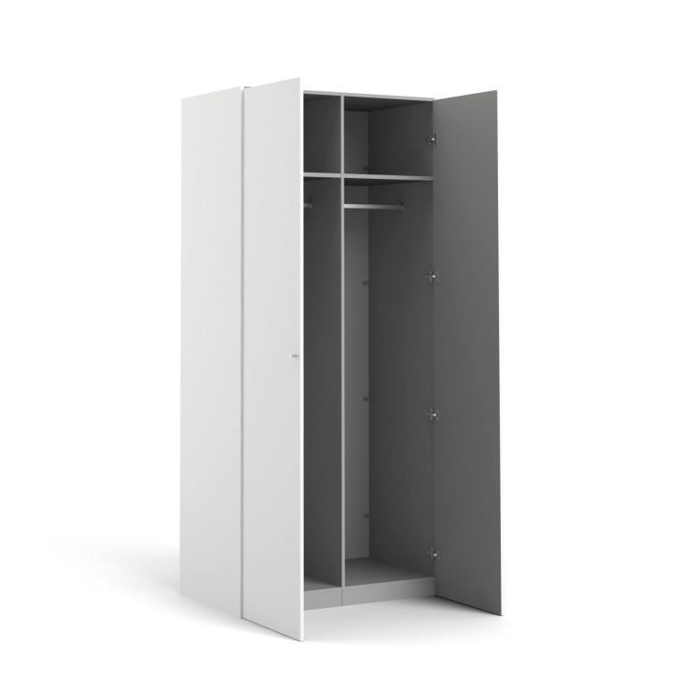 Guardaroba con appendiabiti bianco 98x218h cm - Alagna