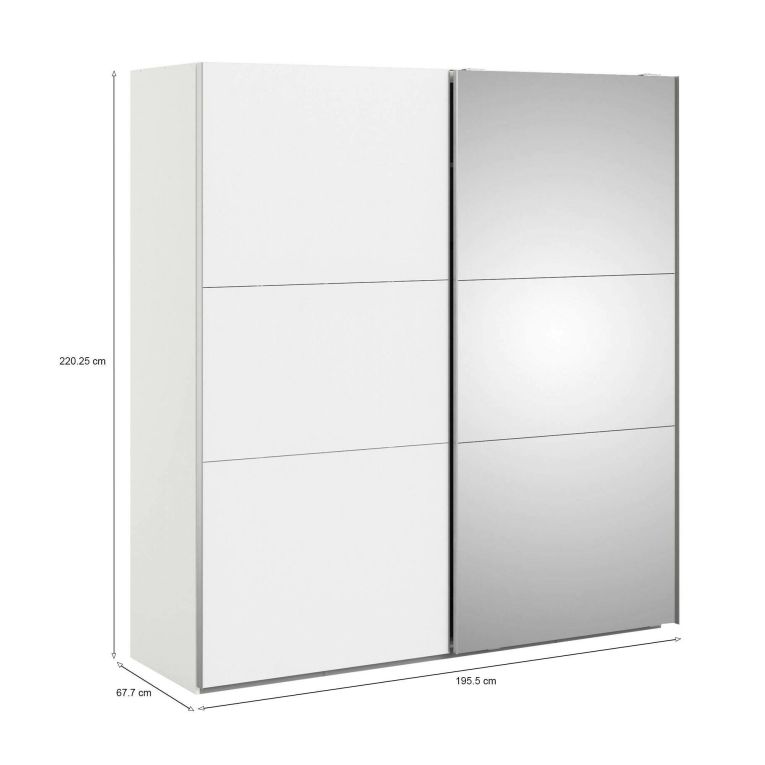 Guardaroba con appendiabiti bianco e grigio 195x220h cm - Andretta
