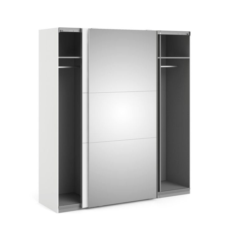 Guardaroba con appendiabiti bianco e grigio 195x220h cm - Andretta