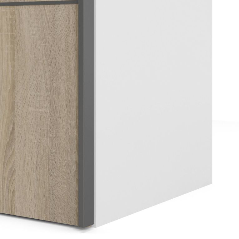 Guardaroba con appendiabiti bianco e quercia 242x201h cm - Acerno