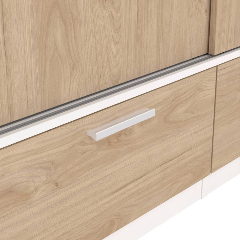 Guardaroba con appendiabiti bianco e rovere 121x200h cm - Kammuri