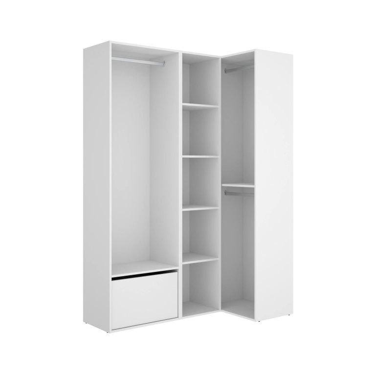 Guardaroba con appendiabiti bianco e rovere 144x205h cm - Tobias