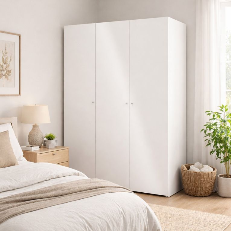 Guardaroba con appendiabiti bianco lucido 147x218h cm - Ernesto