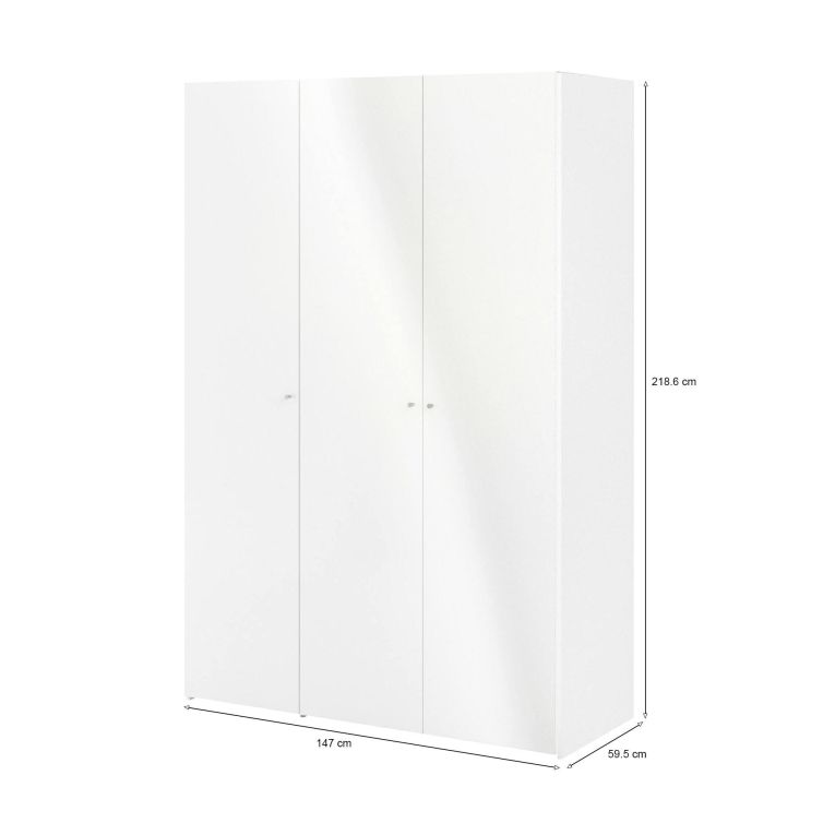 Guardaroba con appendiabiti bianco lucido 147x218h cm - Ernesto