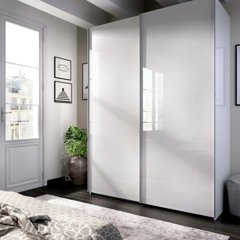 Guardaroba con appendiabiti bianco lucido 150x204h cm - Anda