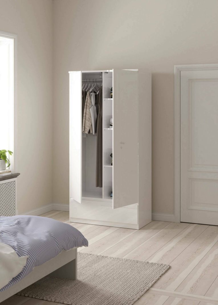 Guardaroba con appendiabiti bianco lucido 98x200h cm - Kab